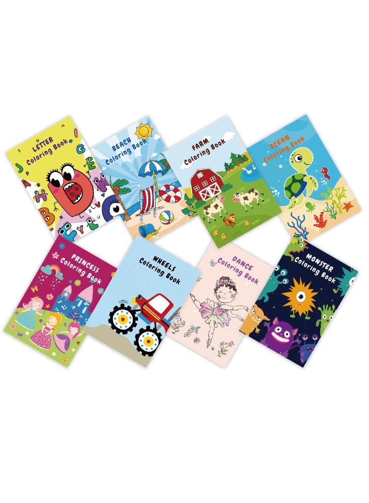 QZ A LOVELY AND COZY COLORING BOOK GIFT SET, CONSISTING OF 8 MINI BOOKS (EACH WITH 12 PAGES, FEATURING DIFFERENT THEMES). iT IS SUITABLE FOR ADULTS AND CHILDREN TO RELIEVE STRESS, PROMOTE EARLY LEARNING AND DEVELOP CONCENTRATION. iT IS ALSO SUITABLE FOR CREATING A COZY MOMENT (SUITABLE FOR CHILDREN AGED 3 TO 8) - Image 2